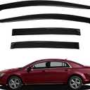 Window Visors Sun/Rain Guard Compatible with 2008 2009 2010 2011 2012 Chevy Malibu 08-12 Malibu Front+Rear Smoke Tint Outside Mount Tape-On Vent Window Wind Deflectors