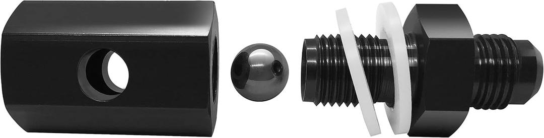 10AN Rollover Valve Aluminum Fuel Cell Tank Mounted Hose Line Fitting AN 10 Tip Roll Over Valves Black Anodized