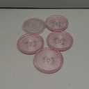 Modern Clear Pink Glass Coasters Set of 5 - Crystal Coasters for Drinks, Round, 4 Inch, Dishwasher Safe