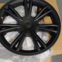 19 Inch Tesla Model Y Wheel Covers 4 Pcs Compatible with Tesla Model Y 2019-2024 Matte Black ABS Hubcaps with Snap Wheel Cover HubCaps Protect Hub 2019-2024