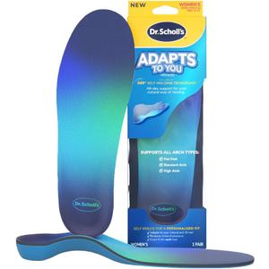 Dr. Scholls Adapts to You Insoles for Women, with Self-Molding Foam Technology Clinically Proven to Adapt to Your Feet, Flexible Arch Support Inserts, Shock-Absorbing, Podiatrist-Tested, Size 6-10