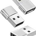 Basesailor USB to USB C Adapter 3 Pack,Type C Female A Male Charger Converter for Apple Watch Ultra iWatch 8 7 SE,iPhone 15 14 13 12 Pro,Airpods 2,iPad 8th 9th 10th Air 4th 5th Mini 6th Generation,OTG (Silver)