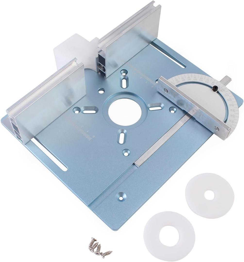Aluminum Router Insert Plate with Pre-Drilled Holes for Trimming Machine, Router Base Plate Woodworking Router Flip Plate (Blue-new)