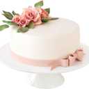 White Porcelain Cake Stand 9 Inch, Round Dessert Stand, Display Cupcake Stand for Party, Weddings, Birthday, Baby Shower