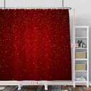 Red Shower Curtain Gold (NO Glitter) Spots Modern Luxury Shower Curtains Decorative for Bathroom Home Bathtubs Waterproof Fabric Shower Curtain with Hooks 72x72 Inches