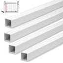 Yaocom 4 Pack Railing Spindles White Vinyl Deck Railings Colonial Style Deck Balusters for European Home Decorative Outdoor Stair Porch Fencing Railings (1-3/8" Sq X 32",Vinyl Railing)