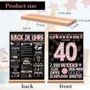 40th Birthday Party Decorations for Girl Boy, Sweet Back in 1985 Birthday Decor Poster Acrylic Table Sign, 40th Birthday Party Supplies, Double-Sided