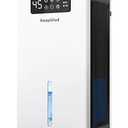 Dehumidifier, 98OZ Dehumidifiers for Home(1000sq.ft), Humidity Display Dehumidifier for Basement Bathroom Bedroom, Auto Shut Off, Washable Filter, Drain Hose, Timer, 7 Ambient Lights, White