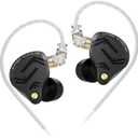 KZ ZS12 PRO X in Ear Monitor Headphones, Wired Gaming Earbuds 1DD+5BA Hybrid Driver IEM Earphone without Mic, KZ IEM in Ear Monitors for Musician Audiophile, 2Pin IEM Cable, without Tuning Switch, Black