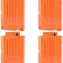 Soft Bullet 4pcs Clips 6 Bullets Dart Gun Clips Magazine Clip for Nerf Toy Dart Gun (Orange)