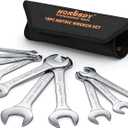 HORUSDY Thin Wrenches Set | Metric | 10-Piece | Including 5.5mm to 27mm | Bike Wrench Set | Thin Open End Wrench Set with Rolling Pouch