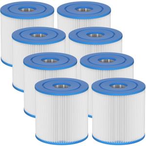 Type I Swimming Pool Filter Cartridge Replacement 58093 Compatible with Summer Waves 300/330 Gal/h Filter Pumps, Pool Filter Cartridge Size 1 for 58093, 8 Packs