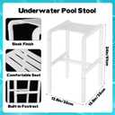 24 Inch Swim Up Pool Stools for Underwater Use Heavy Duty Stainless Steel Submerged Pool Chair for in Pool Pre-Weighted Pool Stools Waterproof Poolside Chair for Pool Lounging Pool Bar Patio Deck