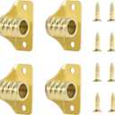 3/8" Outside Mount Curtain Rod Brackets (4-Pack) | Heavy Duty Metal with Brass Plating | Includes Screws & Pole Holders Fits All 3/8" Brass, Aluminum or Steel Rods or Rodding