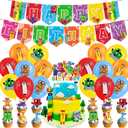 Number Theme Birthday Party Decorations for Kids with Banner, Balloons, Cake Topper, Perfect for Boys and Girls Celebration Party Supplies