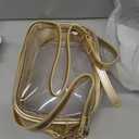 Yarnic Clear Bag Stadium Approved, PVC Transparent Crossbody Purse Small Clear Cross Body Bags with Adjustable Shoulder Strap Concert (Gold)