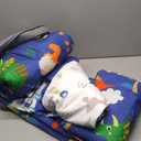 Wajade Kid Boys Comforter Set 7 Piece Bed in a Bag Bedding Set -3D Blue Dinosaur Wild Park Jungle Print Bedding Set with Comforter, Sheet Set, Pillowcase and Sham, Full Size