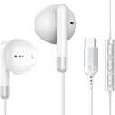 USB C Headphones for iPhone 17 16 15 Pro iPad Pro, USB Type C Earphones USB C Wired Earbuds Microphone Volume Control for Samsung S26 S25 Ultra S24 S23 S22 S21 Note20 A54, Pixel 9 8 7 6 6a 5 4