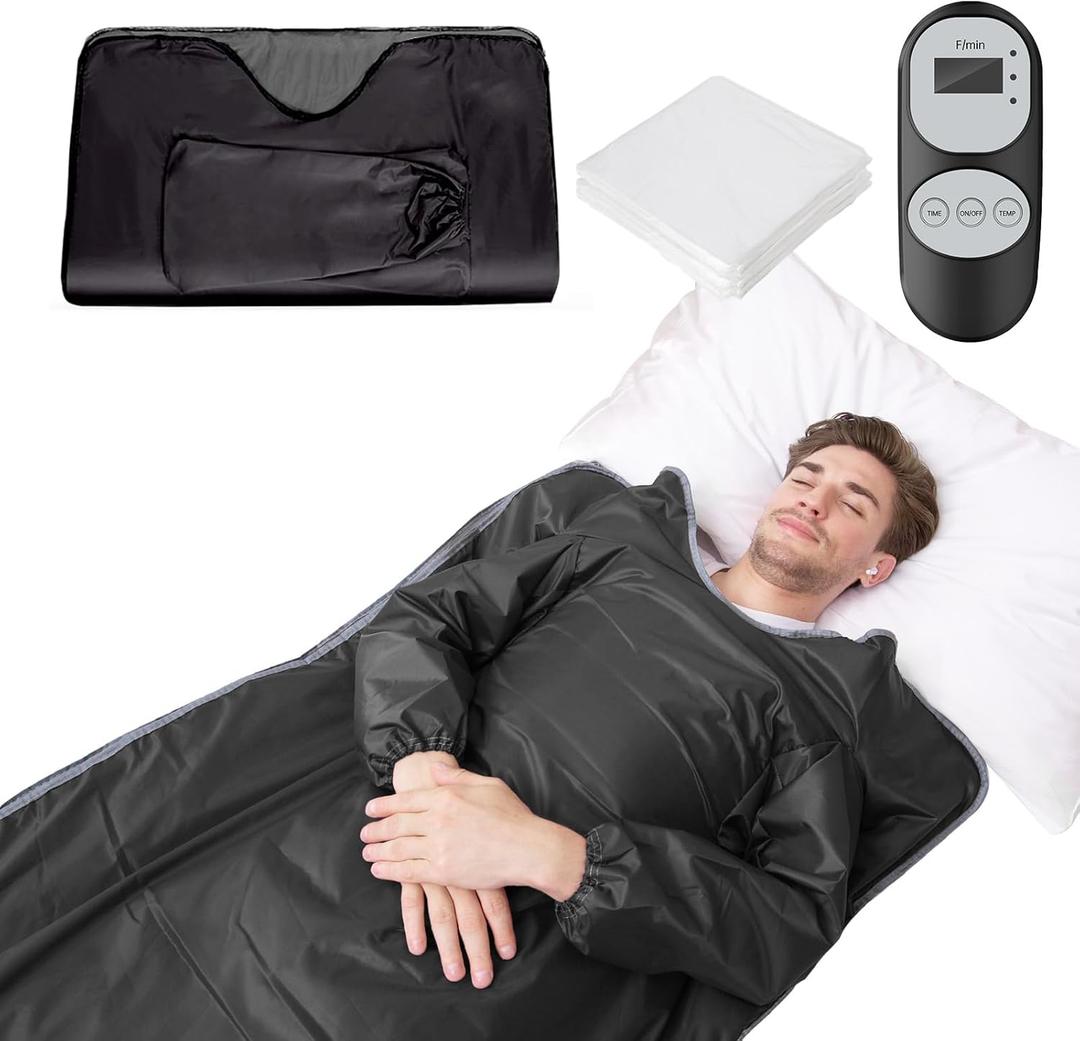 Infrared Sauna Blanket for Detoxification Portable Far Infrared Sauna Blanket for Exercise Recovery Infrared Blanket Sauna with 95176 F Temp Range for Home Relaxation Calm Your Body and Mind