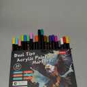 Acrylic Paint Pens Markers, 20 Colors Dual Tips Waterproof Paint Markers For Rock Painting, Fabric, Metal, Glass, Wood, Canvas, Ceramic, Plastic, Non-Toxic & Odor, Premium Art And DIY Craft Supplies