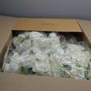 BLOSMON Wedding Flower Centerpieces for Tables: 10 Pcs 15.7" Large White Rose Hydrangea Artificial Flowers Ball Decorations - Faux Silk Floral Bouquet Arrangement for Home Party Event Decor