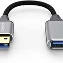 CLAVOOP Short USB Extension Cable 6 inch, USB A 3.0 Extender Male to Female Cord Braided Compatible with Flash Drive, Printer, Camera, Mouse, Keyboard, Headset, Phone