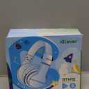 iClever BTH12 Kids Bluetooth Headphones, Colorful LED Lights Kids Headphones Wireless,74/85dBA Safe Volume,85H Playtime, Fast Charging, Bluetooth 5.2,Over Ear, Built-in Mic for iPad/Tablet/Airplane, Blue