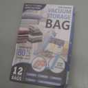 Cozy Essential Vacuum Storage Bags, 80% Compression Vacuum Seal Space Saver Plastic Packaging Bags for Clothes, Blankets, Pillow, Bedding, Comforters, Sealer Clothing Storage, 12 Combo