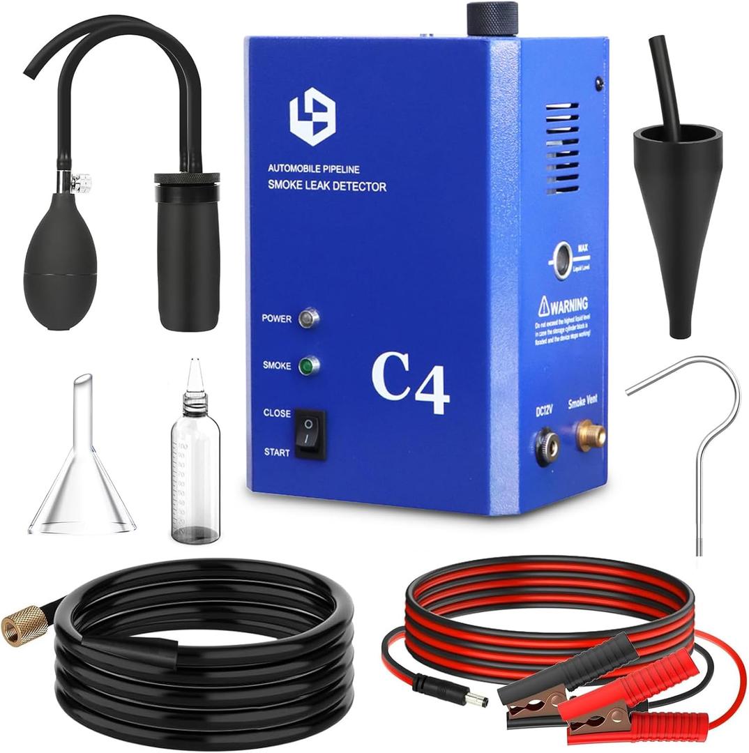 Hipytupa Smoke Machine Automotive Leak Detector  High-Precision Leak Tester for Vacuum, Fuel, and Exhaust Systems in Cars, Trucks, and Motorcycles, 12V DC Smoke Leak Detector for Pipe System