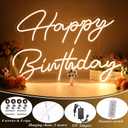 Tujoe 30" x 21" Happy Birthday Neon Sign Large Happy Birthday LED Neon Light Signs with Dimmable Switch 12V Power Adapter for Party Wall Decoration Bar Rave Home Decor Backdrop(Warm White,30" x 21")