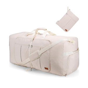 120L Travel Duffle Bag for Men and Women, Urtala 34” Large Duffle Bag for Traveling with Shoe Compartment, Foldable Duffel Bag Water & Tear Resistant (Beige)