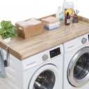 VEVOR Washer Dryer Countertop with 3 Splicing Panels, 54" x 27" Wooden Washer and Dryer Countertop with 2 Hooks, Water-Resistant Laundry Topper for Laundry Room Organization and Storage, Oak