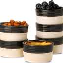 Hasense Porcelain Ramekins 4 oz Oven Safe, Mini Souffle Dishes Set of 6, Stylish Baking Cups, Perfect for Creme Brulee, Ice Cream, Dipping, Desserts, Appetizers, Glossy Black & Matte Ash Gray