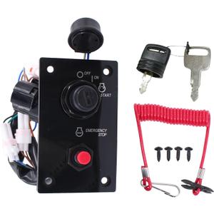 ApplianPar Outboard Top Single Ignition Switch Panel with Key 37100-96J24 37100-96J27 for Suzuki