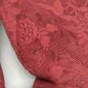 FINECITY Burgundy Sheer Curtains 96 Inches Long - 2 Panels Rustic Leaf Floral Pattern Maroon Lace Curtains for Living Room, Rod Pocket Privacy Light Filtering Red Wine Window Drapes, 52 x 96 Inch