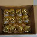 Ferraycle 12 Pcs Mini Lantern for Centerpiece Western Wedding Decor 4 Inch Camping Decorative with LED Candle Vintage Hanging Lantern Ornaments Bulk for Cowboy Cowgirl Xmas Party Decoration (Gold)