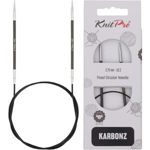 KnitPro Karbonz Fixed Circular Needle 24"(60cm) | US Size 2 (2.75mm)