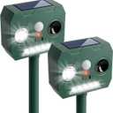 Cat Repellent Outdoor Solar Animal Repeller Motion Activated Deer Repellent Device Humane Dog Racoon Squirrel Deterrent for Garden Yard Farm Waterproof (2, Green)