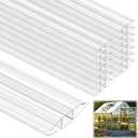Tandefio 12 Pcs 4 ft Polycarbonate Greenhouse Panels H Connectors Fits 8 mm Polycarbonate Panels Clear Roofing Greenhouse Accessories
