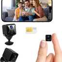 4G LTE Hidden Camera,Cellular Security Camera No WiFi with 4G SIM Card, 4K HD Portable Car Spy Camera, 160 Wide View, with Night Vision, AI Motion Detection Alert App Control (Black)