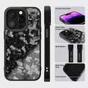 Genuine Forged Carbon Fiber Case for iPhone 14 Pro, Military Grade Drop Protection, Shockproof Phone Cover with Aluminum Alloy Buttons and Camera Frame - Glossy Black