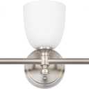 Bathroom Vanity Light, 3-Light Bathroom Light Fixtures Over Mirror, Traditional Vanity Lights for Living Room, Milk White Bell Glass Shades, Standard E26 Base, Brushed Nickel