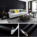 practicalWs 15.7" x393.7" Black Wallpaper Self Adhesive and Removable Peel and Stick Vinyl Film Stick Paper Easy to Apply Wall Coverings Shelf Home Decorative Liner Table and Door Reform