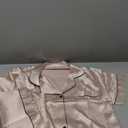 2 Pack LILLUSORY Silk Satin Pajama Set for Women 2 Piece Lounge Pjs Shorts Matching Summer Sleepwear Button Down Shirt Shorts L