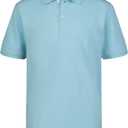 Calvin Klein Boys Short Sleeve Micro Pique Solid Polo, Button Closure, Soft & Comfortable (10-12, Blue Elixer)