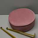 Velvet Vanity Stool, Modern Ottoman Foot Rest Stool with Adjustable Golden Legs, Makeup Chair for Vanity, Multifunctional Small Vanity Chair for Bedroom, Pink