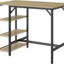 IBUYKE 40H Bar Table with 3 Storage Shelves, High Dining Table for Kitchen, Counter Table, Industrial Standing Computer Desk UTMJ054Y, 42 inches x 23 inches x 39 inches