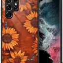 Flivro Case for Samsung Galaxy S23 Ultra,Slim Anti-Drop Military-Grade TPU Protection with Shock-Absorbing Edges Cover Case for Samsung Galaxy S23 Ultra - Retro Sunflower