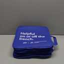 10 Small Padded Blue Tote Bag, White Logo 12x12