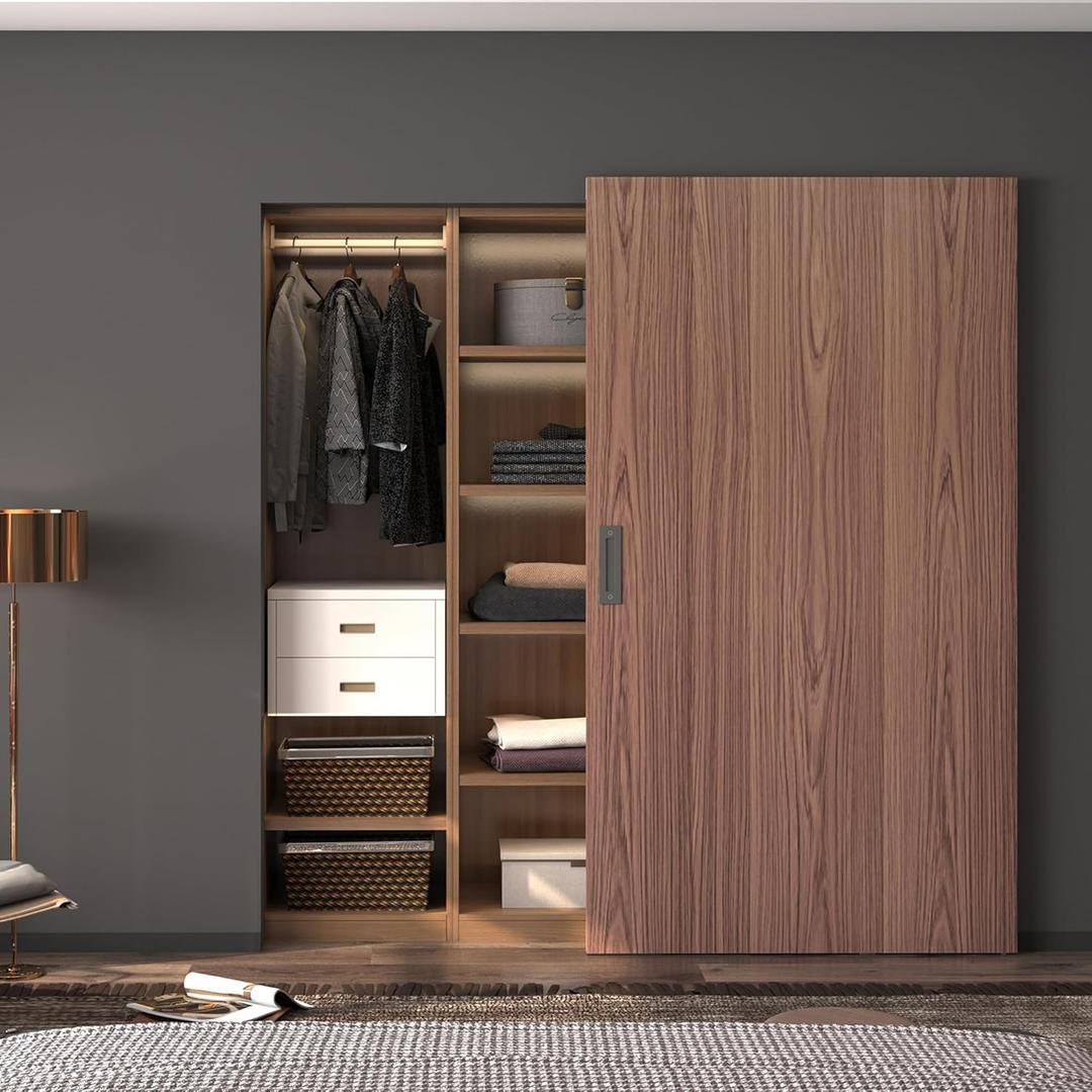 36 Concealed Barn Door Hardware Kit with Soft Close Mechanism,Invisible Wall Mount Aluminum Track, Hidden Barn Door Hardware Kit for Door Opening Width 28" to 32"(Door not Included)